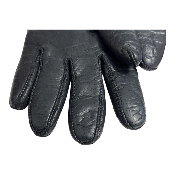 Fownes Vintage Textured Leather Fleece Lined Gloves Womens L - Picture 3 of 6
